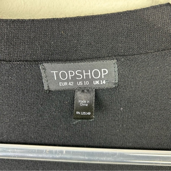 TOPSHOP Long sleeve side slits duster cardigan in black size: 10 - Picture 5 of 11